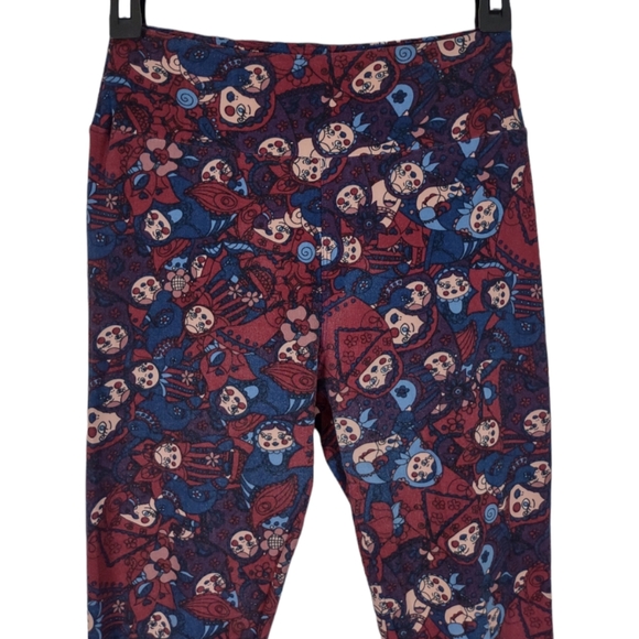 Lularoe Leggings Womens Size OS 0-12 Burgundy Russian Nesting Dolls Rare Unicorn - Picture 5 of 7